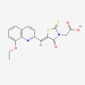 molecular formula C17H14N2O4S2 B6497411 2-[(5Z)-5-[(8-ethoxyquinolin-2-yl)methylidene]-4-oxo-2-sulfanylidene-1,3-thiazolidin-3-yl]acetic acid CAS No. 902023-54-5