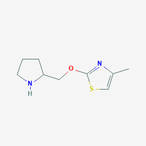 molecular formula C9H14N2OS B6497413 4-methyl-2-[(pyrrolidin-2-yl)methoxy]-1,3-thiazole CAS No. 1250909-62-6