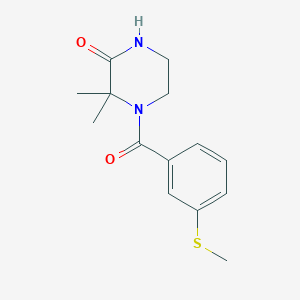 molecular formula C14H18N2O2S B6497462 3,3-dimethyl-4-[3-(methylsulfanyl)benzoyl]piperazin-2-one CAS No. 952834-98-9