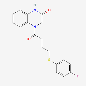 4-{4-[(4-fluorophenyl)sulfanyl]butanoyl}-1,2,3,4-tetrahydroquinoxalin-2-one