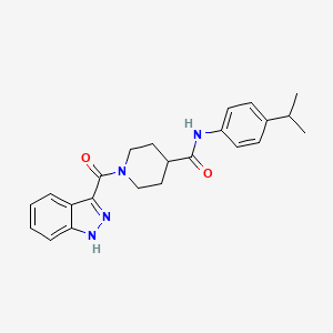 molecular formula C23H26N4O2 B6497501 1-(1H-indazole-3-carbonyl)-N-[4-(propan-2-yl)phenyl]piperidine-4-carboxamide CAS No. 946262-05-1