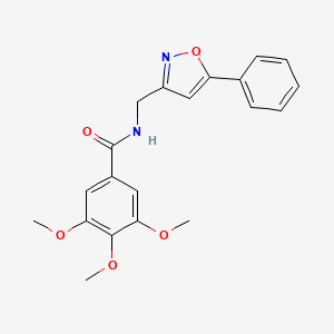 molecular formula C20H20N2O5 B6497512 3,4,5-trimethoxy-N-[(5-phenyl-1,2-oxazol-3-yl)methyl]benzamide CAS No. 946262-17-5
