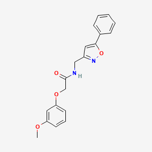 molecular formula C19H18N2O4 B6497529 2-(3-methoxyphenoxy)-N-[(5-phenyl-1,2-oxazol-3-yl)methyl]acetamide CAS No. 953204-06-3