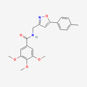 molecular formula C21H22N2O5 B6497556 3,4,5-trimethoxy-N-{[5-(4-methylphenyl)-1,2-oxazol-3-yl]methyl}benzamide CAS No. 946262-59-5