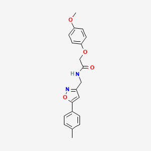 molecular formula C20H20N2O4 B6497557 2-(4-methoxyphenoxy)-N-{[5-(4-methylphenyl)-1,2-oxazol-3-yl]methyl}acetamide CAS No. 946262-71-1