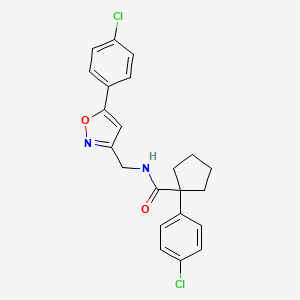1-(4-chlorophenyl)-N-{[5-(4-chlorophenyl)-1,2-oxazol-3-yl]methyl}cyclopentane-1-carboxamide