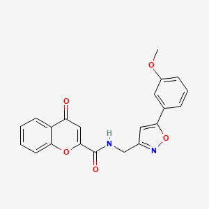 molecular formula C21H16N2O5 B6497626 N-{[5-(3-methoxyphenyl)-1,2-oxazol-3-yl]methyl}-4-oxo-4H-chromene-2-carboxamide CAS No. 952969-04-9