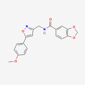 molecular formula C19H16N2O5 B6497632 N-{[5-(4-methoxyphenyl)-1,2-oxazol-3-yl]methyl}-2H-1,3-benzodioxole-5-carboxamide CAS No. 953209-15-9