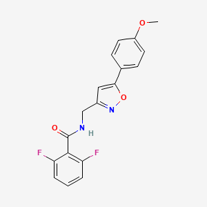 molecular formula C18H14F2N2O3 B6497635 2,6-difluoro-N-{[5-(4-methoxyphenyl)-1,2-oxazol-3-yl]methyl}benzamide CAS No. 953014-81-8