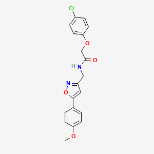 molecular formula C19H17ClN2O4 B6497639 2-(4-chlorophenoxy)-N-{[5-(4-methoxyphenyl)-1,2-oxazol-3-yl]methyl}acetamide CAS No. 952969-55-0