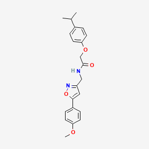 molecular formula C22H24N2O4 B6497651 N-{[5-(4-methoxyphenyl)-1,2-oxazol-3-yl]methyl}-2-[4-(propan-2-yl)phenoxy]acetamide CAS No. 953232-00-3