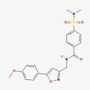molecular formula C20H21N3O5S B6497652 4-(dimethylsulfamoyl)-N-{[5-(4-methoxyphenyl)-1,2-oxazol-3-yl]methyl}benzamide CAS No. 952969-79-8