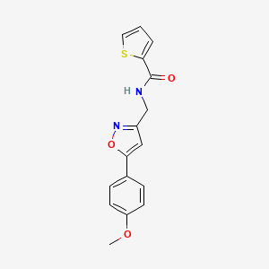 molecular formula C16H14N2O3S B6497654 N-{[5-(4-methoxyphenyl)-1,2-oxazol-3-yl]methyl}thiophene-2-carboxamide CAS No. 953209-95-5