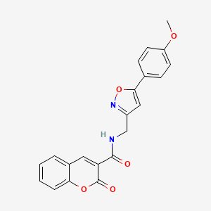 molecular formula C21H16N2O5 B6497659 N-{[5-(4-methoxyphenyl)-1,2-oxazol-3-yl]methyl}-2-oxo-2H-chromene-3-carboxamide CAS No. 953210-15-6