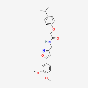 molecular formula C23H26N2O5 B6497670 N-{[5-(3,4-dimethoxyphenyl)-1,2-oxazol-3-yl]methyl}-2-[4-(propan-2-yl)phenoxy]acetamide CAS No. 953210-99-6