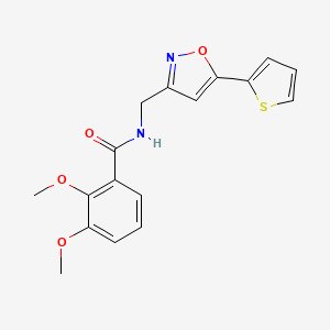 molecular formula C17H16N2O4S B6497693 2,3-dimethoxy-N-{[5-(thiophen-2-yl)-1,2-oxazol-3-yl]methyl}benzamide CAS No. 946263-14-5