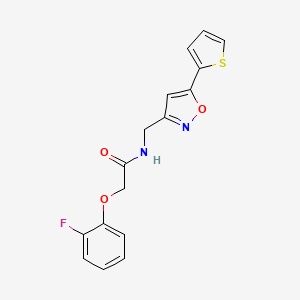 molecular formula C16H13FN2O3S B6497698 2-(2-fluorophenoxy)-N-{[5-(thiophen-2-yl)-1,2-oxazol-3-yl]methyl}acetamide CAS No. 946341-32-8