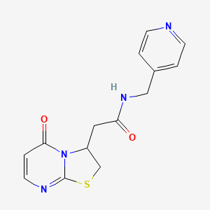 molecular formula C14H14N4O2S B6497734 2-{5-oxo-2H,3H,5H-[1,3]thiazolo[3,2-a]pyrimidin-3-yl}-N-[(pyridin-4-yl)methyl]acetamide CAS No. 953012-29-8