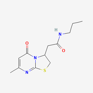 molecular formula C12H17N3O2S B6497743 2-{7-methyl-5-oxo-2H,3H,5H-[1,3]thiazolo[3,2-a]pyrimidin-3-yl}-N-propylacetamide CAS No. 952965-01-4