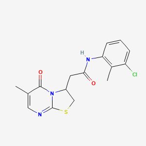 molecular formula C16H16ClN3O2S B6497791 N-(3-chloro-2-methylphenyl)-2-{6-methyl-5-oxo-2H,3H,5H-[1,3]thiazolo[3,2-a]pyrimidin-3-yl}acetamide CAS No. 953228-84-7
