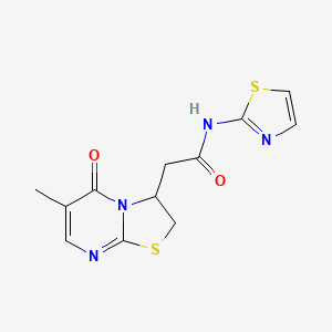 molecular formula C12H12N4O2S2 B6497805 2-{6-methyl-5-oxo-2H,3H,5H-[1,3]thiazolo[3,2-a]pyrimidin-3-yl}-N-(1,3-thiazol-2-yl)acetamide CAS No. 952967-17-8