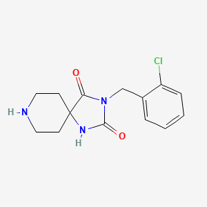 molecular formula C14H16ClN3O2 B6497857 3-[(2-chlorophenyl)methyl]-1,3,8-triazaspiro[4.5]decane-2,4-dione CAS No. 1226052-78-3