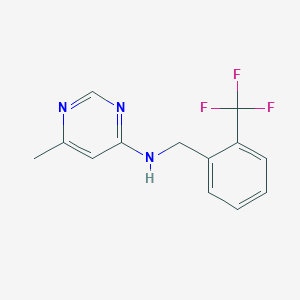 molecular formula C13H12F3N3 B6497865 6-methyl-N-{[2-(trifluoromethyl)phenyl]methyl}pyrimidin-4-amine CAS No. 1283853-25-7