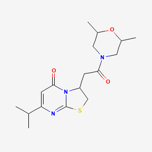 molecular formula C17H25N3O3S B6497880 3-[2-(2,6-dimethylmorpholin-4-yl)-2-oxoethyl]-7-(propan-2-yl)-2H,3H,5H-[1,3]thiazolo[3,2-a]pyrimidin-5-one CAS No. 1013774-61-2