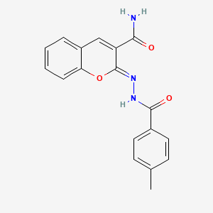 molecular formula C18H15N3O3 B6497899 (2Z)-2-{[(4-methylphenyl)formamido]imino}-2H-chromene-3-carboxamide CAS No. 324526-20-7