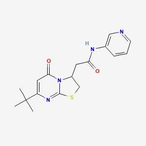 molecular formula C17H20N4O2S B6497914 2-{7-tert-butyl-5-oxo-2H,3H,5H-[1,3]thiazolo[3,2-a]pyrimidin-3-yl}-N-(pyridin-3-yl)acetamide CAS No. 953218-15-0