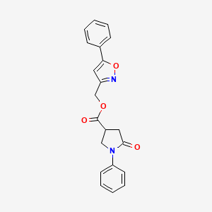 molecular formula C21H18N2O4 B6497959 (5-phenyl-1,2-oxazol-3-yl)methyl 5-oxo-1-phenylpyrrolidine-3-carboxylate CAS No. 946346-74-3