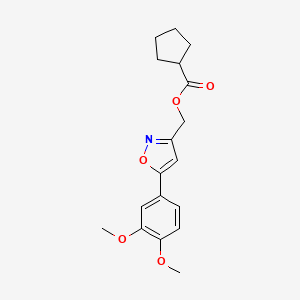 molecular formula C18H21NO5 B6497976 [5-(3,4-dimethoxyphenyl)-1,2-oxazol-3-yl]methyl cyclopentanecarboxylate CAS No. 953177-35-0