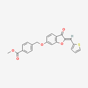 molecular formula C22H16O5S B6497981 methyl 4-({[(2Z)-3-oxo-2-[(thiophen-2-yl)methylidene]-2,3-dihydro-1-benzofuran-6-yl]oxy}methyl)benzoate CAS No. 623121-38-0