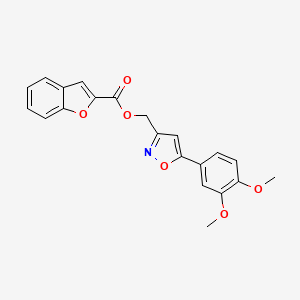 molecular formula C21H17NO6 B6497989 [5-(3,4-dimethoxyphenyl)-1,2-oxazol-3-yl]methyl 1-benzofuran-2-carboxylate CAS No. 953007-70-0