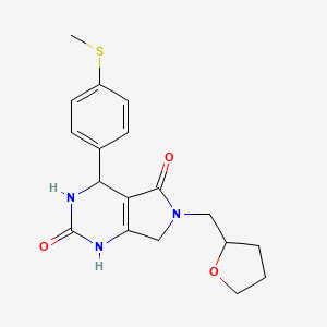 4-[4-(methylsulfanyl)phenyl]-6-[(oxolan-2-yl)methyl]-1H,2H,3H,4H,5H,6H,7H-pyrrolo[3,4-d]pyrimidine-2,5-dione