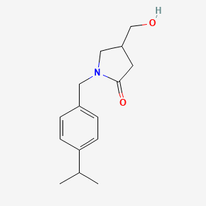 molecular formula C15H21NO2 B6498144 4-(hydroxymethyl)-1-{[4-(propan-2-yl)phenyl]methyl}pyrrolidin-2-one CAS No. 1490589-92-8