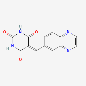 molecular formula C13H8N4O3 B6498203 5-[(quinoxalin-6-yl)methylidene]-1,3-diazinane-2,4,6-trione CAS No. 941905-58-4