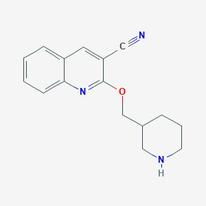 molecular formula C16H17N3O B6498210 2-[(piperidin-3-yl)methoxy]quinoline-3-carbonitrile CAS No. 1466621-94-2