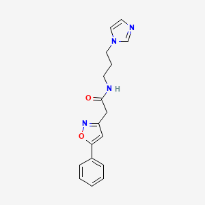 molecular formula C17H18N4O2 B6498226 N-[3-(1H-imidazol-1-yl)propyl]-2-(5-phenyl-1,2-oxazol-3-yl)acetamide CAS No. 953195-62-5