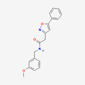 molecular formula C19H18N2O3 B6498249 N-[(3-methoxyphenyl)methyl]-2-(5-phenyl-1,2-oxazol-3-yl)acetamide CAS No. 953174-04-4
