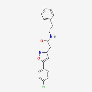 2-[5-(4-chlorophenyl)-1,2-oxazol-3-yl]-N-(2-phenylethyl)acetamide