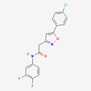 molecular formula C17H11ClF2N2O2 B6498271 2-[5-(4-chlorophenyl)-1,2-oxazol-3-yl]-N-(3,4-difluorophenyl)acetamide CAS No. 946227-29-8