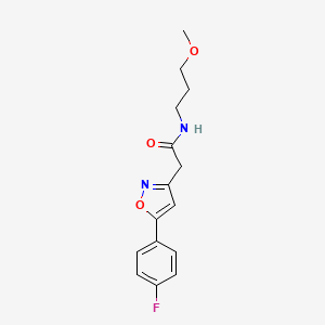 molecular formula C15H17FN2O3 B6498282 2-[5-(4-fluorophenyl)-1,2-oxazol-3-yl]-N-(3-methoxypropyl)acetamide CAS No. 953226-92-1