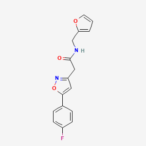molecular formula C16H13FN2O3 B6498286 2-[5-(4-fluorophenyl)-1,2-oxazol-3-yl]-N-[(furan-2-yl)methyl]acetamide CAS No. 953177-45-2