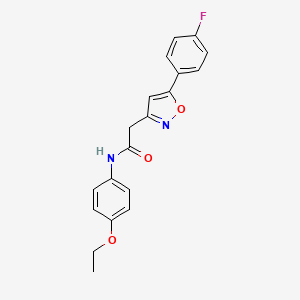 molecular formula C19H17FN2O3 B6498294 N-(4-ethoxyphenyl)-2-[5-(4-fluorophenyl)-1,2-oxazol-3-yl]acetamide CAS No. 952978-34-6
