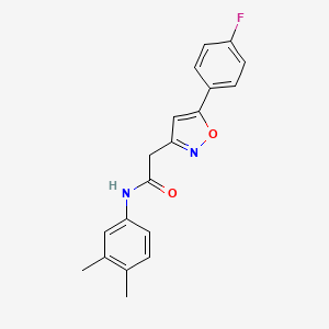 molecular formula C19H17FN2O2 B6498298 N-(3,4-dimethylphenyl)-2-[5-(4-fluorophenyl)-1,2-oxazol-3-yl]acetamide CAS No. 953202-48-7