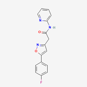 molecular formula C16H12FN3O2 B6498312 2-[5-(4-fluorophenyl)-1,2-oxazol-3-yl]-N-(pyridin-2-yl)acetamide CAS No. 953202-76-1