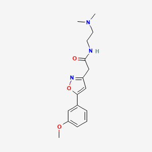 molecular formula C16H21N3O3 B6498314 N-[2-(dimethylamino)ethyl]-2-[5-(3-methoxyphenyl)-1,2-oxazol-3-yl]acetamide CAS No. 953203-45-7