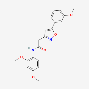 molecular formula C20H20N2O5 B6498340 N-(2,4-dimethoxyphenyl)-2-[5-(3-methoxyphenyl)-1,2-oxazol-3-yl]acetamide CAS No. 953204-37-0