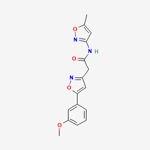 molecular formula C16H15N3O4 B6498351 2-[5-(3-methoxyphenyl)-1,2-oxazol-3-yl]-N-(5-methyl-1,2-oxazol-3-yl)acetamide CAS No. 953204-73-4